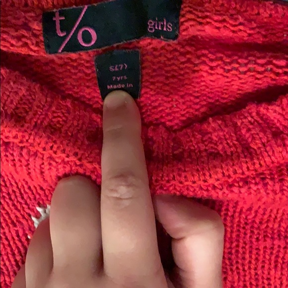 Red and white knitted sweater ( not hand-made) - Picture 2 of 8